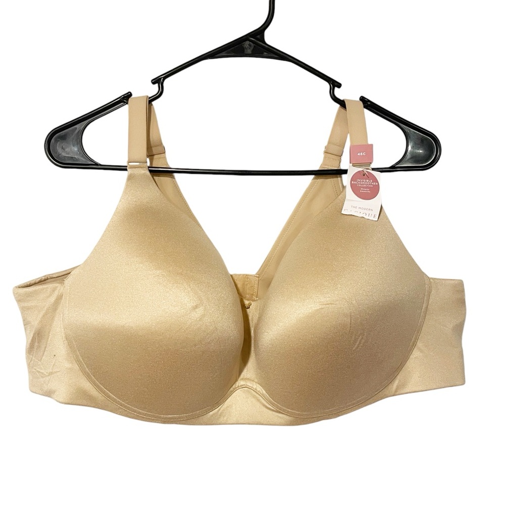 Cacique Plus Size 46C Backsmoother Lightly Lined‎ Full Coverage Bra Beige NEW